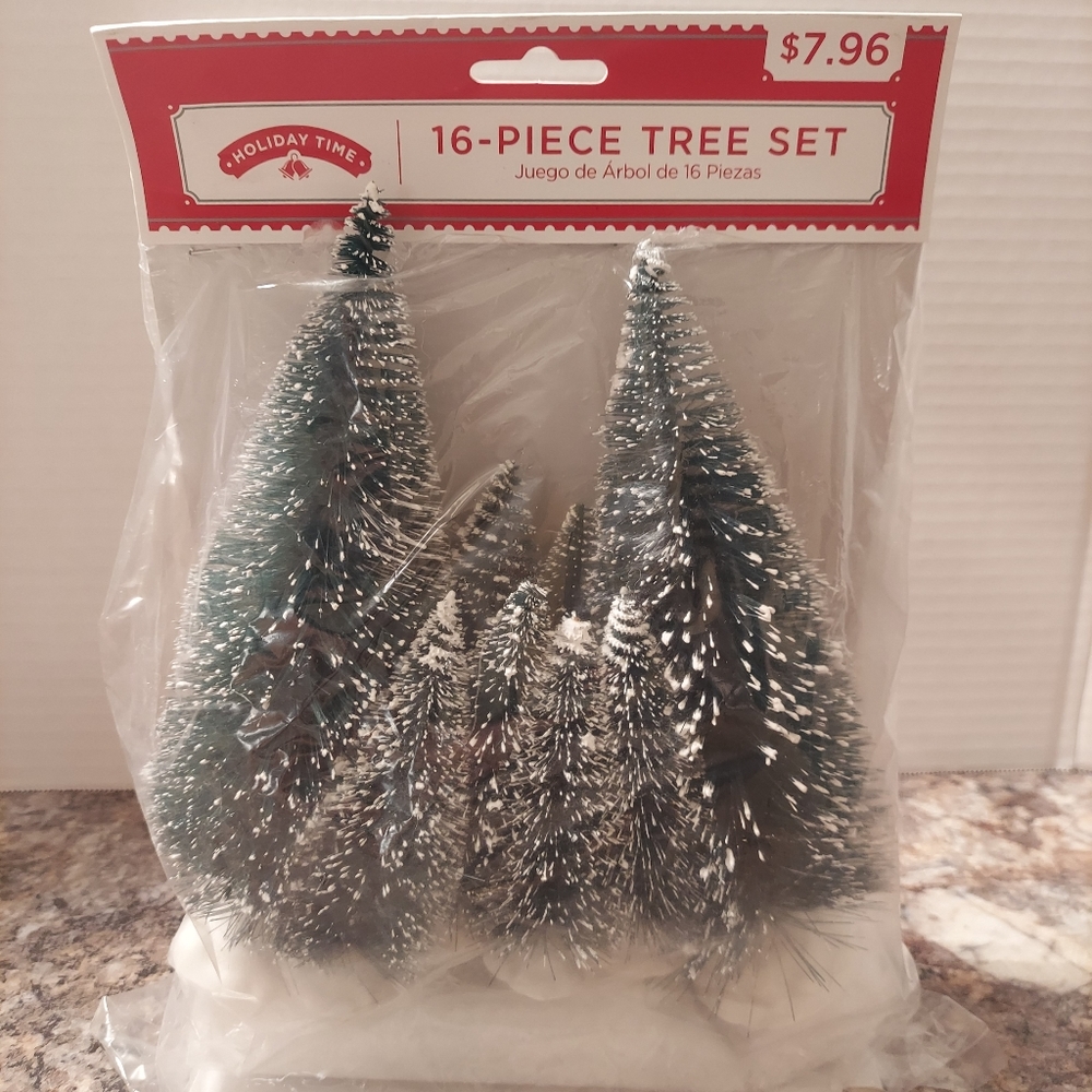 Holiday Time 16 Piece Bottlebrush Tree Set